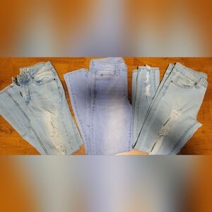 3 Pairs of Stylish Light Blue Jeans, Size 1